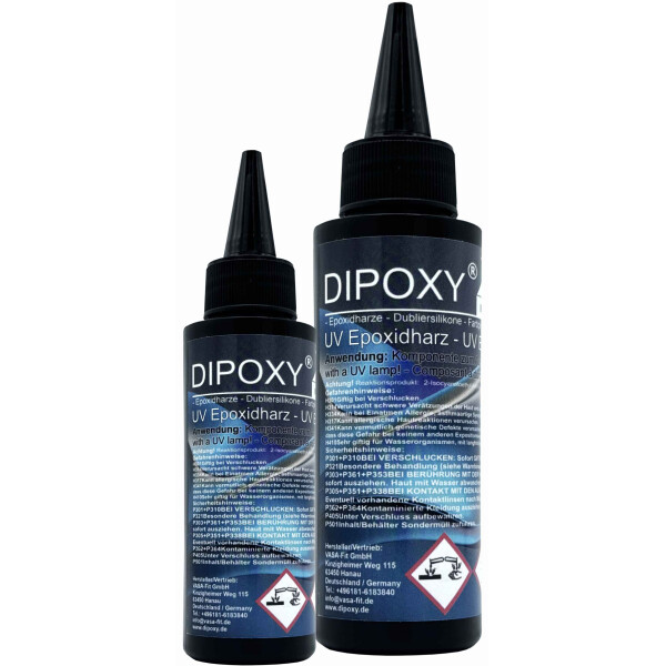 Résine époxy UV à durcissement rapide (30 à 90 secondes avec une lampe UV) transparente et cristalline, qualité professionnelle pour le bricolage, 100 ml