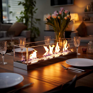 Bioéthanol, éthanol 80 % Premium 1 L - avec effet crépitement, bioéthanol pour feux décoratifs, cheminées de table, cheminées et feux décoratifs de jardin pour lintérieur et lextérieur - sans fumée ni suie