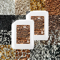 Kit de tapis de pierre en résine époxy pour lintérieur et lextérieur (env. 56 kg / 4-5 m²) | 16 couleurs | 50 kg de gravier de marbre 2-4 mm + 6 l de liant à base de résine époxy bicomposant | Pour balcons, terrasses, escaliers, garages