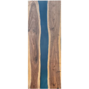 Epoxidharz Tischplatte River Table Blau Walnuss...