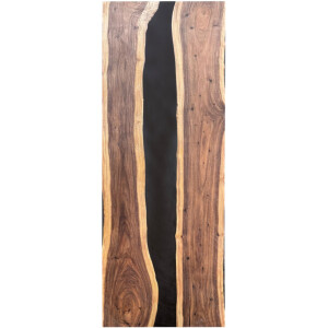 Epoxidharz Tischplatte River Table Schwarz Walnuss...