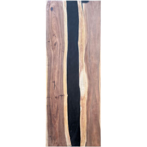 Epoxidharz Tischplatte River Table Schwarz Walnuss...