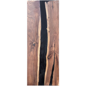 Epoxidharz Tischplatte River Table Schwarz Walnuss...