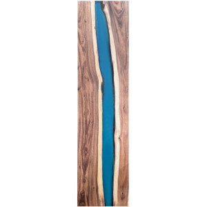 Epoxidharz Tischplatte River Table Blau Walnuss...