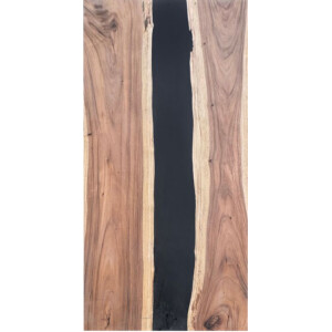 Epoxidharz Tischplatte River Table Schwarz Walnuss...