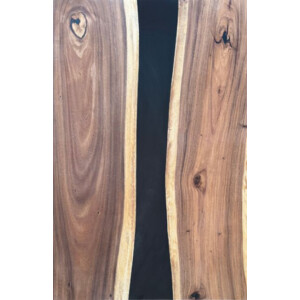 Epoxidharz Tischplatte River Table Schwarz Walnuss...