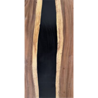 Epoxidharz Tischplatte River Table Schwarz Walnuss...