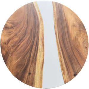 Epoxidharz Tischplatte River Table Rund Weiß...