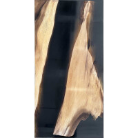 Epoxidharz Tischplatte River Table Schwarz Walnuss...