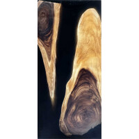 Epoxidharz Tischplatte River Table Schwarz Walnuss...