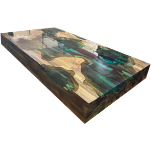 Table en résine époxy River Table Kit complet en bois massif de noyer 1396-795-400 mm