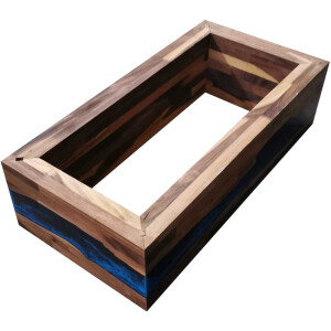 Table en résine époxy River Table Kit complet en bois massif de noyer 1396-795-400 mm