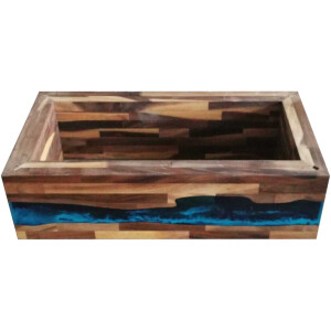Table en résine époxy River Table Kit complet en bois massif de noyer 1396-795-400 mm