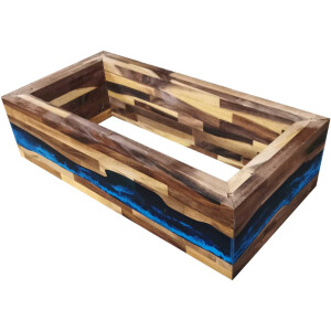 Table en résine époxy River Table Kit complet en bois massif de noyer 1396-795-400 mm