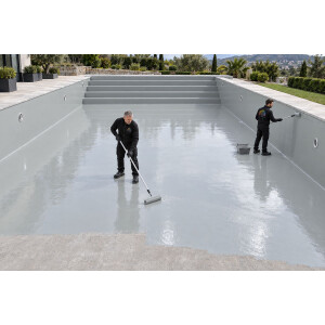 DIPOXY Pool Paint revêtement époxy 2K piscine 60kg résine + 3kg couleur RAL 5015 - piscine et béton