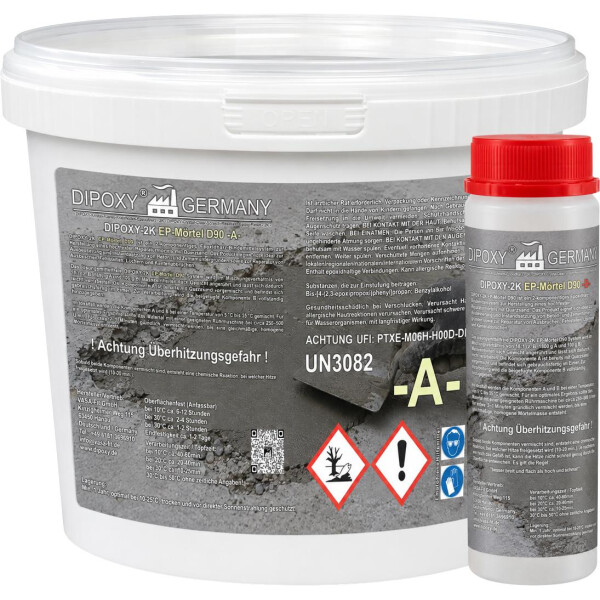 Mortier époxy 2K pour béton, chape & sol avec quartz - réparation & rebouchage | DIPOXY