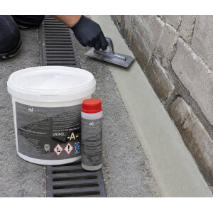 Mortier époxy 2K pour béton, chape & sol avec quartz - réparation & rebouchage 10 kg env. RAL 9005 Noir | DIPOXY