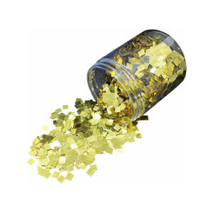 Dipoxy paillettes grossières 6x6mm or