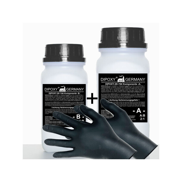 DIPOXY-2K-700 Résine époxy et durcisseur + Gants EP Clear Cast UV res. Base de table en bois Aquarium Terra Construction stratifiée