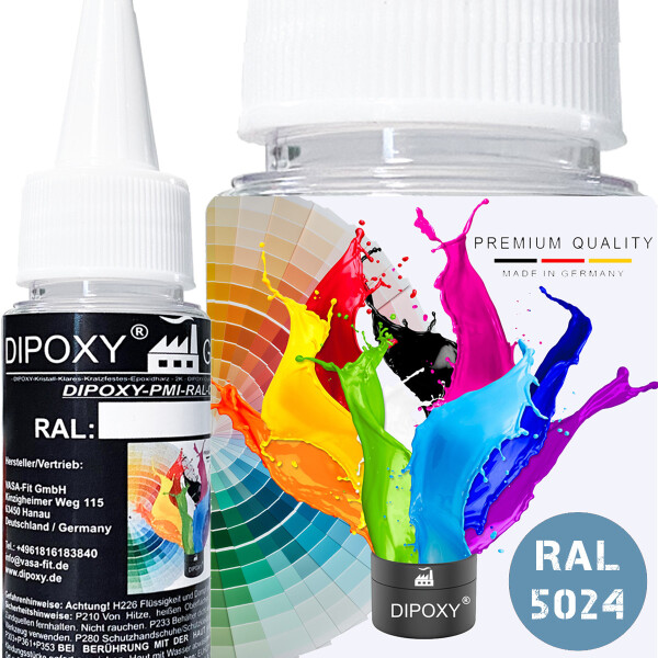 Dipoxy-PMI-RAL 5024 BLEU PASTEL Pâte pigmentaire de base extrêmement concentrée Colorant pour résine époxy, résine polyester, systèmes polyuréthane, béton, vernis, peinture liquide, résine synthétique, bijou