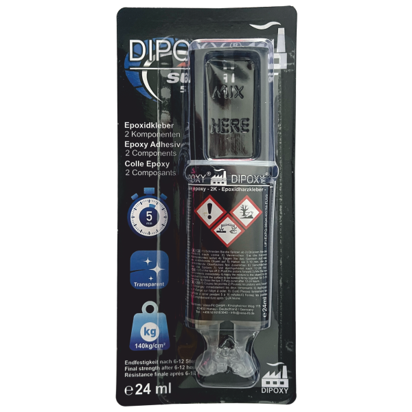 Résine époxyde 2K colle Dipoxy Superfast 1:1 5min colle transparente pour cristal verre céramique bijoux bois marbre métal divers plastiques